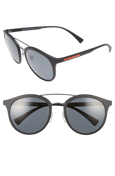 prada 54mm round catwalk sunglasses|prada sunglasses with white sides.